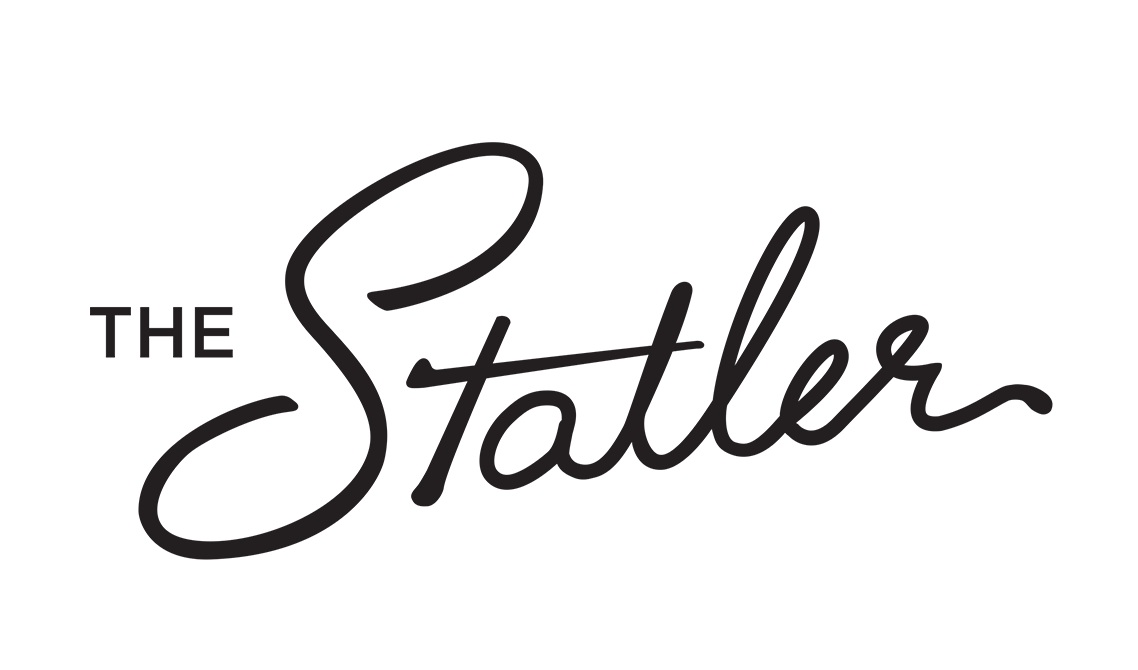 The Statler logo: the hotel's name in a flowing script wordmark